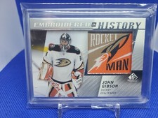 2021-22 Upper Deck Spgu Embroidered in History John Gibson Anaheim Ducks 