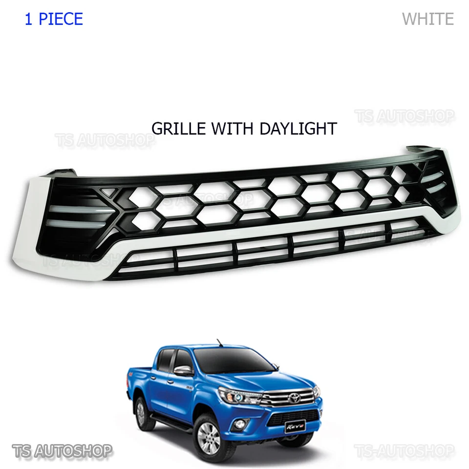 Parrilla delantera luz diurna blanca DRL Fit Toyota Hilux Revo Sr5 2016 2017 Foto 4 de 4