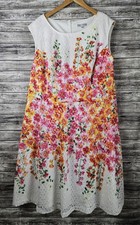 Sandra Darren Women's 20W White Lace Floral Sleeveless Sheath Dress Tea Party