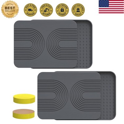 2 PCS Stone Dish Drying Mat ＆ Silicone Mat for Kitchen Counter   Diatomaceous...