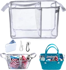 Clear Beach Bag Organizer Insert with 3pcs Accessories for Medium Bogg Bag Inser