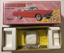 1956 Ford Thunderbird Hard Top Original 80s Yellow Japan Tin Friction NIB
