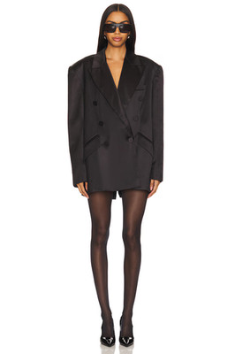 Sans Faff Double Breasted Meurice satin Blazer In Black Size M $794msrp