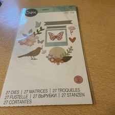 Sizzix Thinlits Die Set Floral Banner 662679 Flowers Bird Butterflies 27 Dies