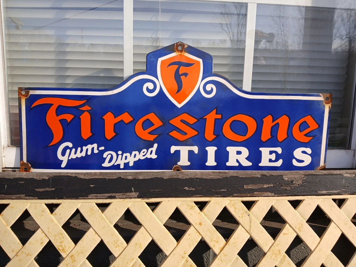 Sinclair Mobiline バナー　ビンテージ　firestone Preços baixos em Firestone Entre Placas e Letreiros originais de