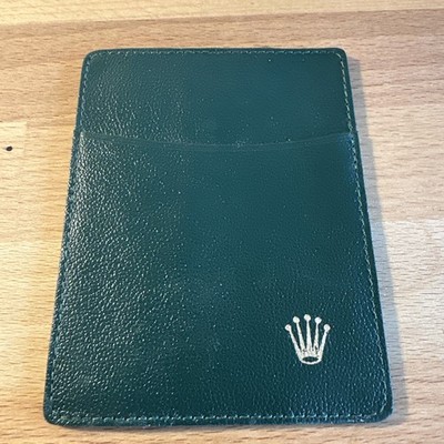 Rolex Wallet, Green Gold Leather Card Holder Card Case Kartenetui Leder