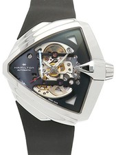 HAMILTON Ventura Xxl Skeleton Auto H24625330 Black Men's Used Watch 41121