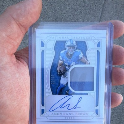 Panini 2024 National Treasures Amon-Ra St. Brown Auto Mem Holo /25 Lions