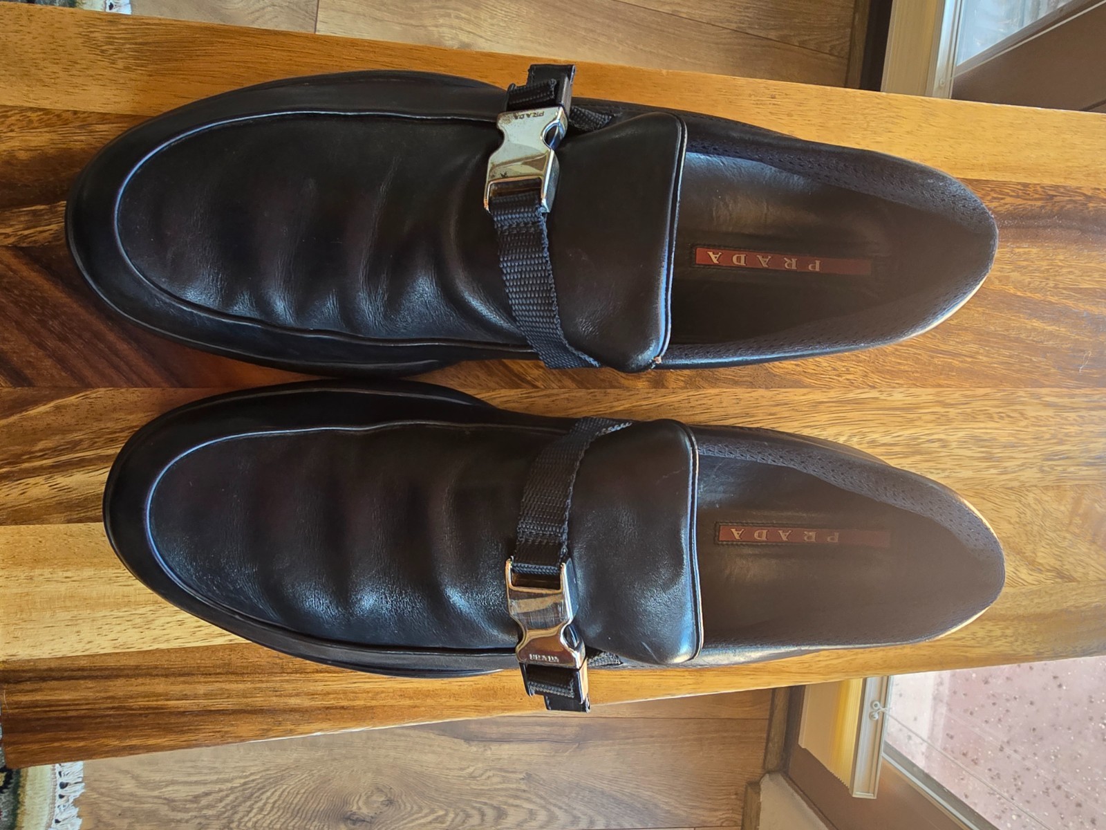 Prada Men’s Leather Driving Loafers w/ Silver Buckle - Size 10.5 US (44.5 EU) thumbnail 6