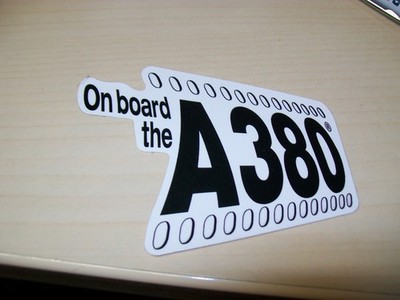   Aufkleber AIR  on board the A380   AIRLINES   #145
