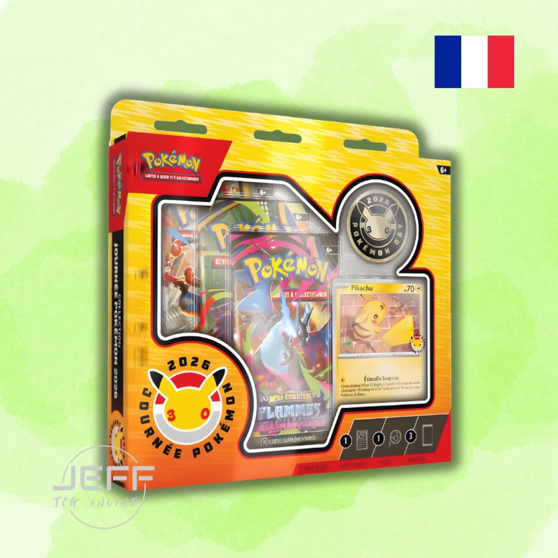 PRÉCOMMANDE – Tripack Pokémon Day 2026 FR – Carte promo Pikachu 30 ans