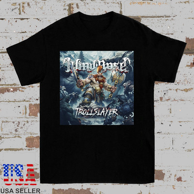 Wind Rose Band Trollslayer Black Cotton T Shirt Full Size S-5XL
