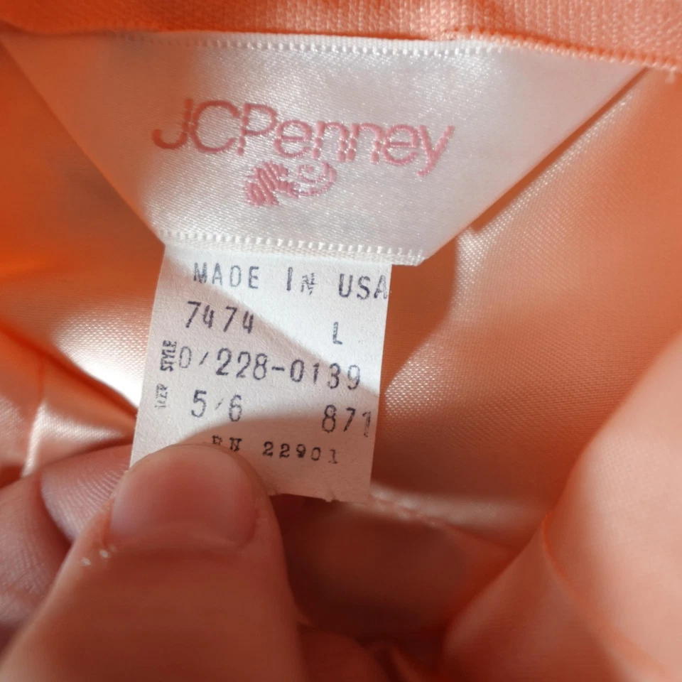 Vestido De Colección JC Penney Juvenil Grande Melocotón Encaje Formal Vestido Hada 26 Pulgadas Años 80 Foto 2 de 4