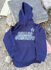 Dallas Cowboys Boys Fleece Pullover Hoodie Navy Blue L 14-16 Graphic Print