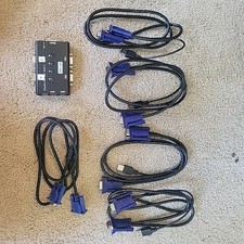 4 Port VGA KVM Switch With USB Hub Support Wireless Keyboard Mouse Connection