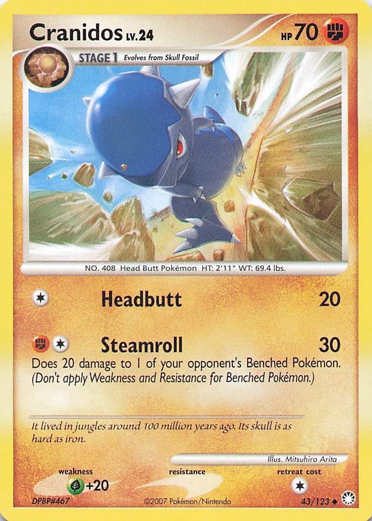 Pokemon Card - Cranidos - (43/123 - Mysterious Treasures)