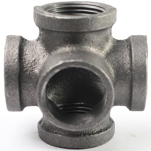 AGUTEA Black 5-way Side Exit Cross,Cast Iron Pipe Fitting 1/2 INCH,