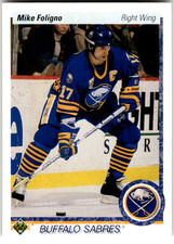 1990-91 Upper Deck #378 MIKE FOLIGNO Buffalo Sabres NHL Hockey