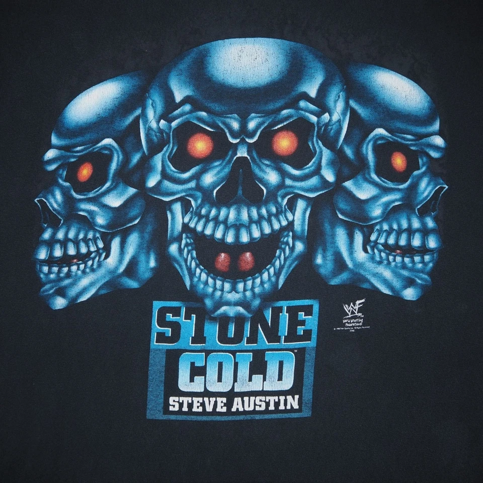 Camiseta de Lucha Libre WWE 1998 Stone Cold Steve Austin "Bad to the Bonz" Para Hombre L Foto 4 de 4