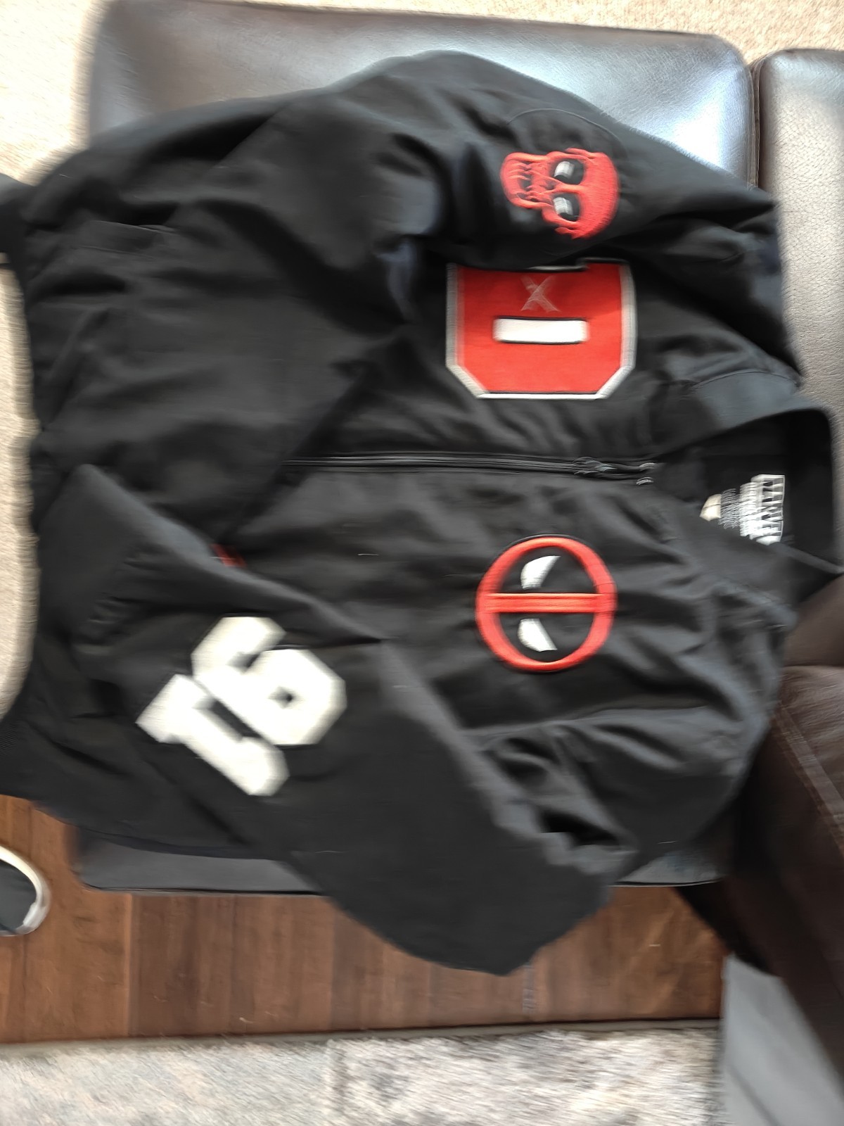 Deadpool Marvel Black Varsity Jacket Size Large - image 4