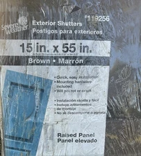 Severe Weather Pair  Vinyl Exterior Louvered Shutters Green 14 x 67  NIP