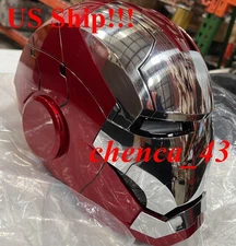 US!!! Gold Iron Man Mask Cosplay AUTOKING MK5 1:1 Helmet Wearable Voice-control