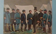 President Lincoln's Generals, Painting Pilgrim Theatre Museum, Vintage Postcard