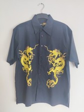 Drachen Hemd Dunkelblau mit Aufdruck in Gelb,...