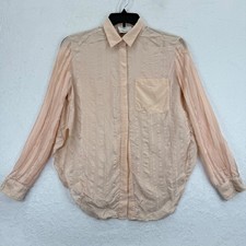 3.1 Phillip Lim Women's Blouse Top Peach Long Sleeve Button Down Shirt Sz L READ