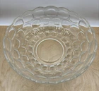 Vintage Colonial Federal Style Clear Glass Thumbprint Serving Bowl 9.25" Tall