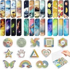 96 Pcs Sensory Stickers with 2 Textured Surfaces - Adhesive Fidget Strips for An
