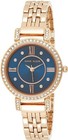 Anne Klein AK/2928G Women Rose Gold Tone Blue Dial Crystals Roman Numeral Watch — photo 1