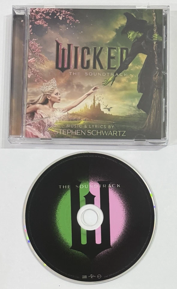 Wicked FIRMADO Ariana Grande Cynthia Erivo Foto y CD BAS Beckett Certificado de Autenticidad Rosa Verde Foto 3 de 4