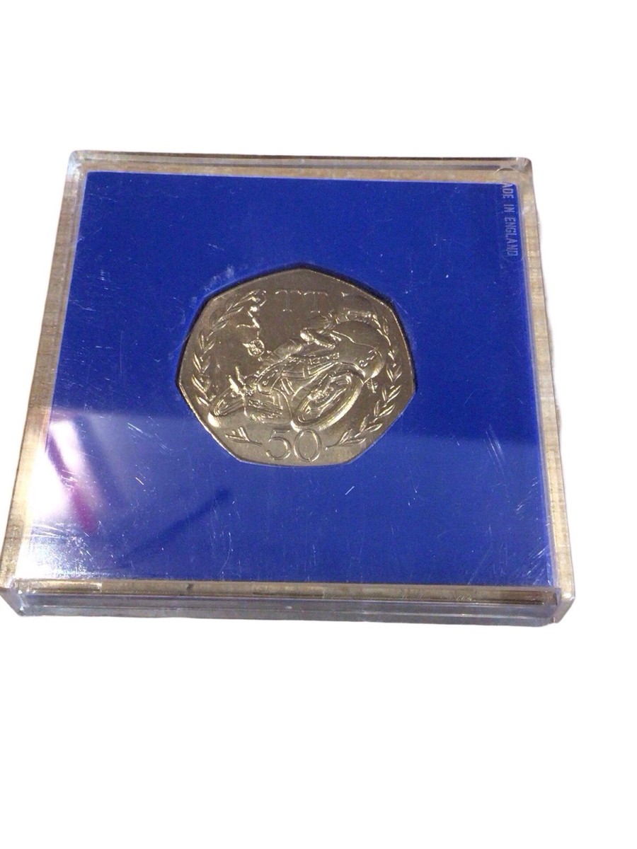1981 ISLE OF MAN TT JOEY DUNLOP 50 FIFTY PENCE COIN AB DIE CASED | eBay UK