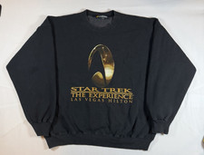 Vintage Mens L Star Trek Experience Crewneck Sweatshirt Cotton Black 90s USA HTF