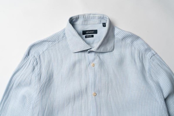 Men Spada Shirt Blue Linen L