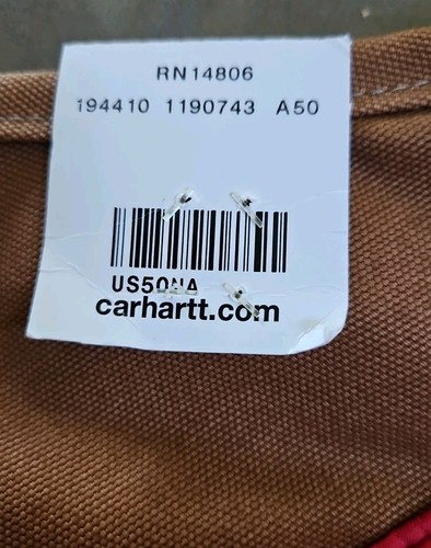 NWT CARHARTT R02 Insulated Duck Bib Overalls Brown 50x30 Lined - Picture 14 of 16