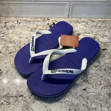 Havaianas Unisex Hav. Brasil Flip-Flops Blue/White W 11/12 M 9/10