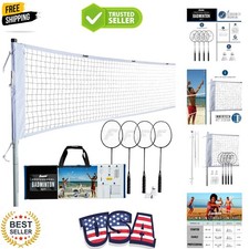 Badminton Net Sets - Outdoor Backyard + Beach...