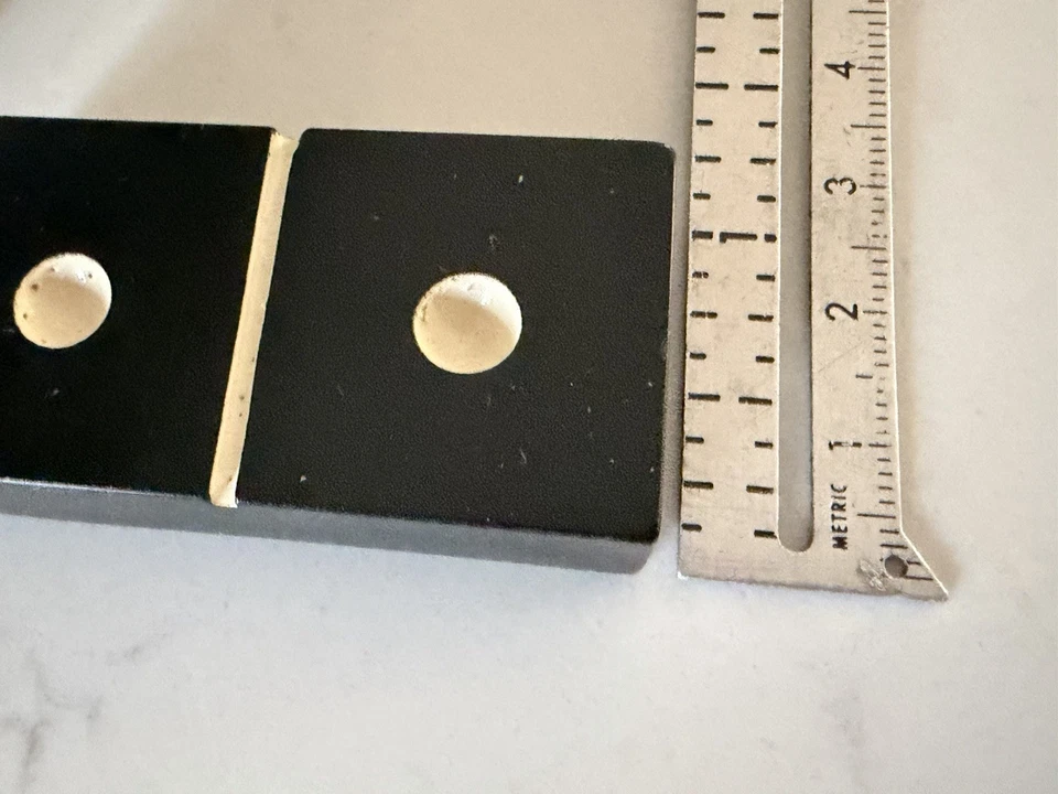 Catalin Dominoes Bakelite #640 Extra Thick Black by Cardinal in Original Box - Image 3 of 4