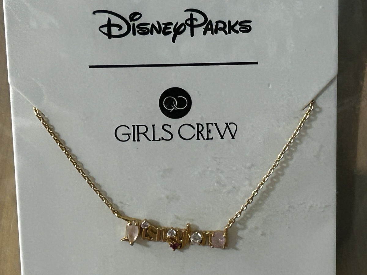 2025 Disney Exclusive Girls Crew Disneyland Letters Gold Necklace 