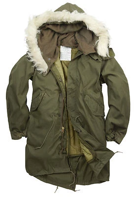 Fishtail Parka Army Genuine US M65 Original Winter Lined Hooded Long Coat Olive - Image 1 of 4