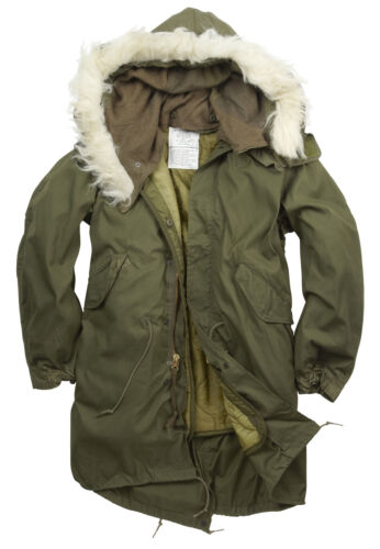 Fishtail Parka Army Genuine US M65 Original Winter Lined Hooded Long Coat Olive - Photo 1/5