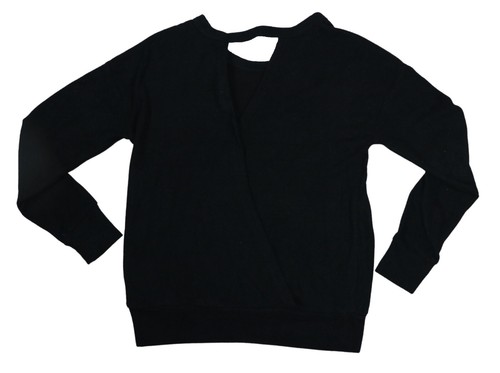 Hippie Rose Cutout Upper Back Soft Knit Juniors Pullover Sweater S NWT Black - Picture 2 of 2