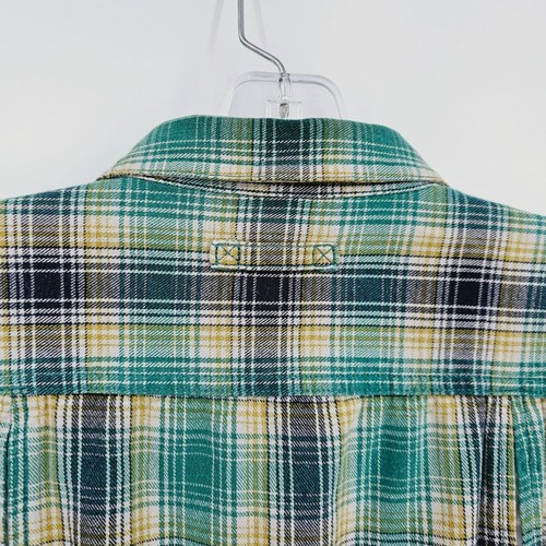 Camisa Duluth Trading Botón Delantero L Azul Verde Amarillo Algodón A Cuadros Manga Larga - Imagen 9 de 11