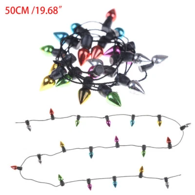 HEALERWORLD 50CM/19.68" Dollhouse Miniature 1:12 Christmas Colorful String Lights Decorate