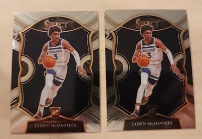 2020 Panini Select #88 Jaden McDaniels Minnesota Timberwolves Lot Of 2