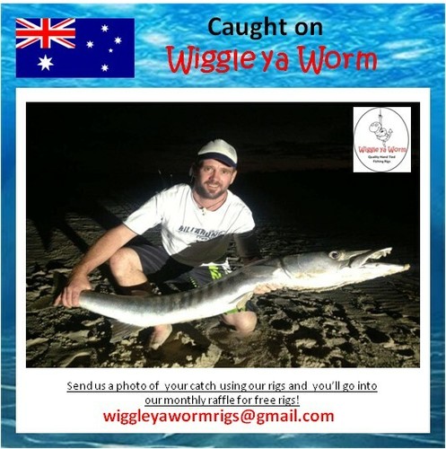 Wiggle ya Worm Toothey Critter 60lb/110lb Long Cast Beach Pulley Rig 4/0 hook - Picture 7 of 12
