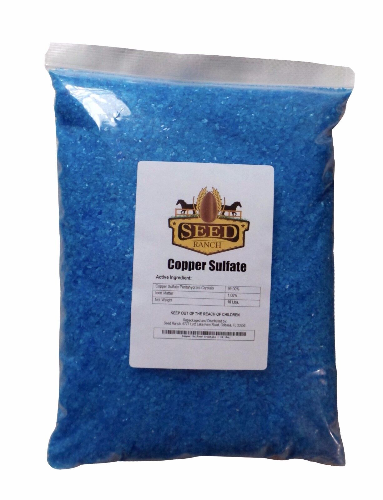 Copper Sulfate Crystals 99% Pure Pentahydrate - 10 Lbs.