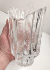ANNAHUTTE MODERNIST CRYSTAL ART GLASS VASE W GERMANY, FREE SHIPPING